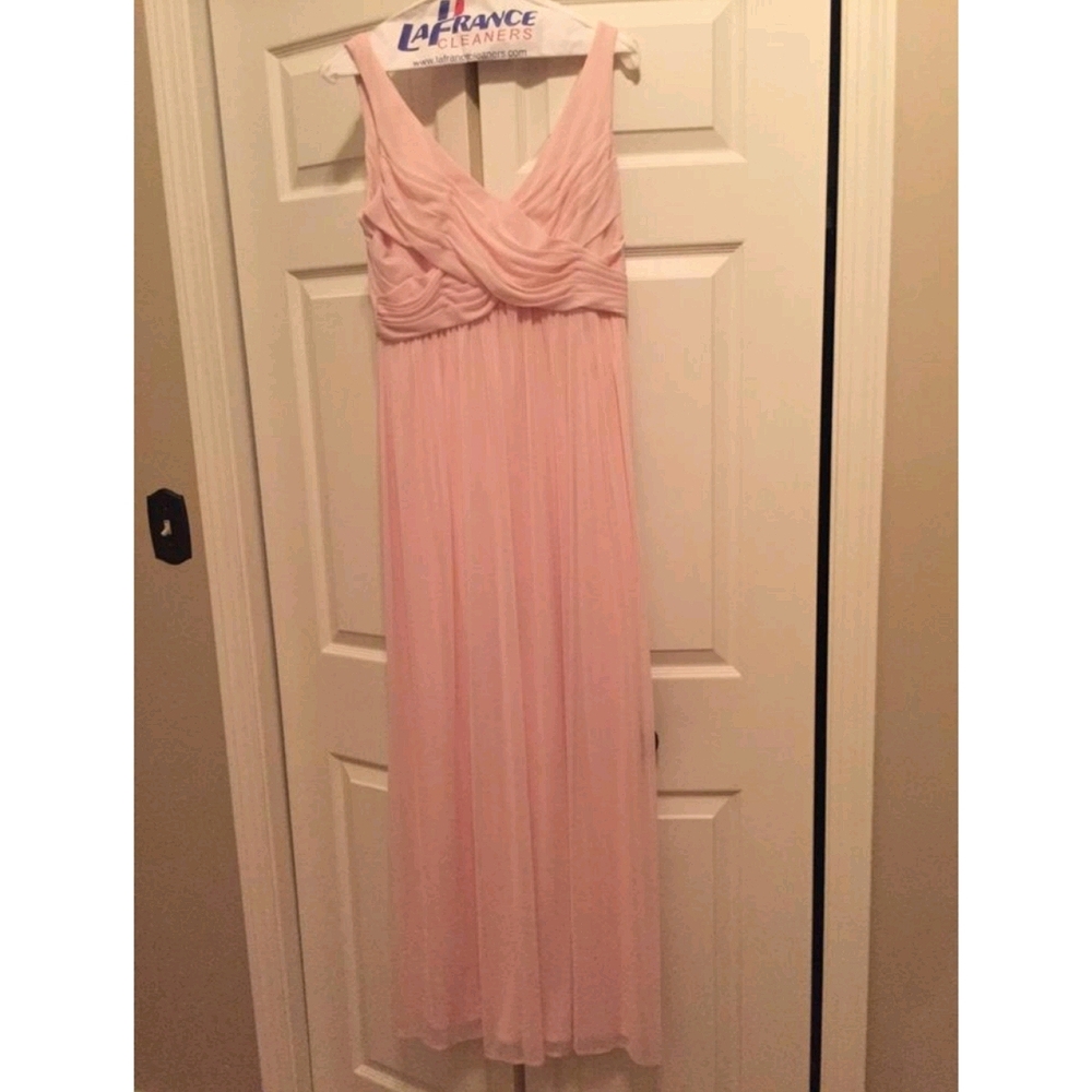 Petal Pink VNeck Sleeveless Dress with Cowl Back